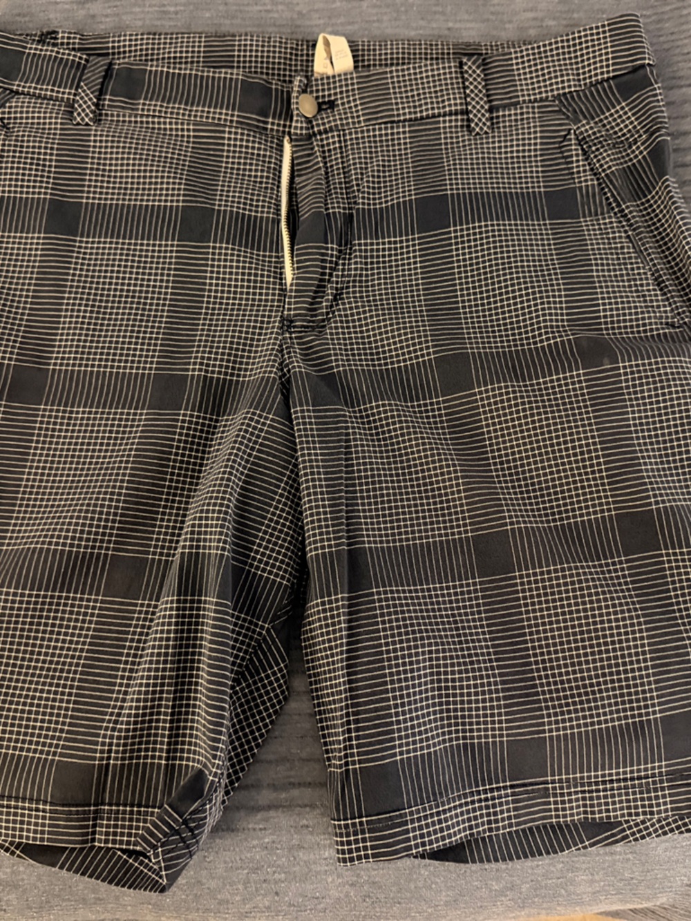 lululemon athletica Black Windowpane Plaid Men's Shorts